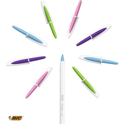 Penna a sfera con cappuccio BIC Cristal UP M 1,2 mm assortiti scatola da 20 - 950446
